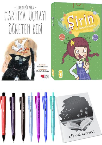 Şirin İlk Okuma Kitaplarım 10 Kitap ve Martıya Uçmayı Öğreten Kedi 2li Set