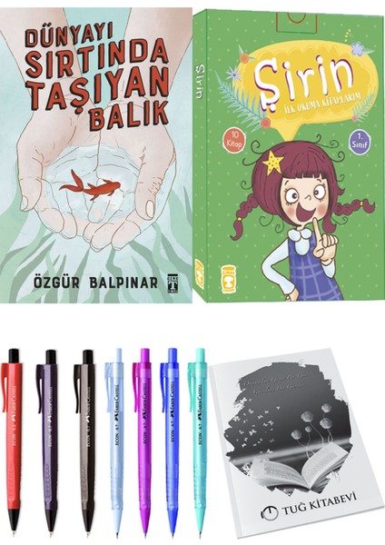Şirin İlk Okuma Kitaplarım 10 Kitap ve Dünyayı Sırtında Taşıyan Balık 2li Set
