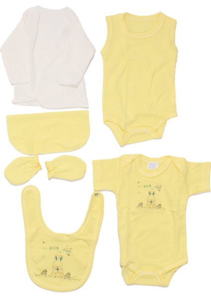 Unisex Sarı Best Friends Tavşan Desenli 10 Parça Hastane Çıkış Seti modelleri