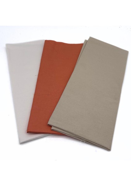 120 X 50 Cm Pamuklu Astarlık Kumaş Seti (Krem, Taba, Bej)