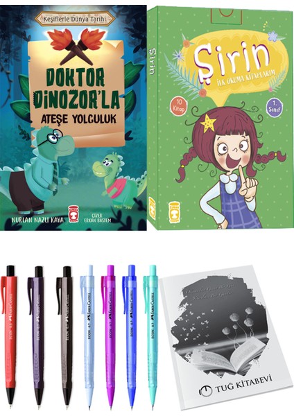 Şirin İlk Okuma Kitaplarım 10 Kitap ve Doktor Dinozor'la Ateşe Yolculuk 2li Set