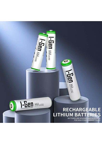 I-Gen G890 8'li Pil Şarj Aleti + 8 Adet AAA 900 mAh Şarj Edilebilir AAA İnce Şarjlı Kalem Pilli Set 1.2V Ni-MH