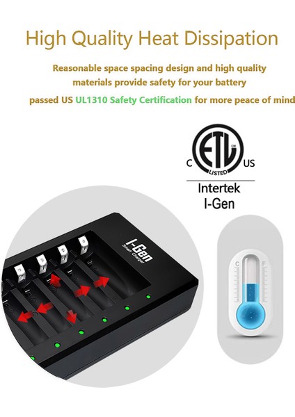 I-Gen G890 8'li Pil Şarj Aleti + 8 Adet AAA 900 mAh Şarj Edilebilir AAA İnce Şarjlı Kalem Pilli Set 1.2V Ni-MH