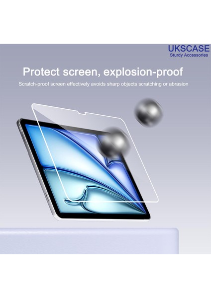 iPad Air 11 6. Nesil [2024 6th Gen] & iPad Pro 11'' 2024 5. Nesil Tempered Cam Ekran Koruyucu 2 Adet