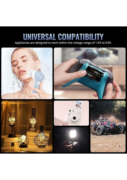 I-Gen G821 8'li Pil Şarj Aleti + 4 Adet AA Pro 2950 mAh + 4 Adet AAA Pro 1100 mAh Şarjlı Kalem Pilli Set 1.2V Ni-MH