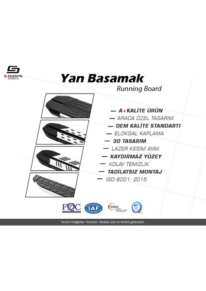 Proace City Kısa Şase Noktalı Araca Özel Yan Basamak 2022 2023 2024 2025 Trimline fiyatları