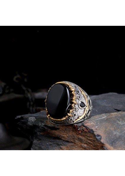 Bağlam Figürlü 925 Ayar Erkek Gümüş Yüzük