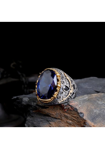 Bağlam Figürlü 925 Ayar Erkek Gümüş Yüzük