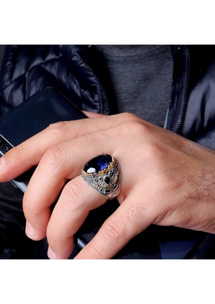 Bağlam Figürlü 925 Ayar Erkek Gümüş Yüzük fiyatları