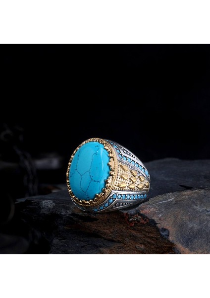 Su Damla Bronz Modelli 925 Ayar Erkek Gümüş Yüzük