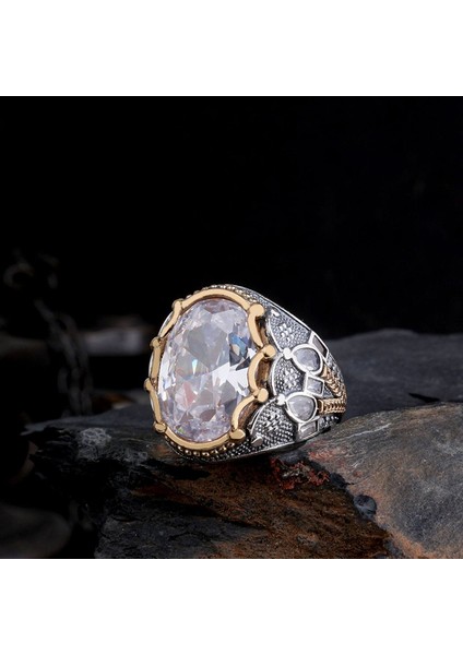 Su Damlası Modelli 925 Ayar Erkek Gümüş Yüzük