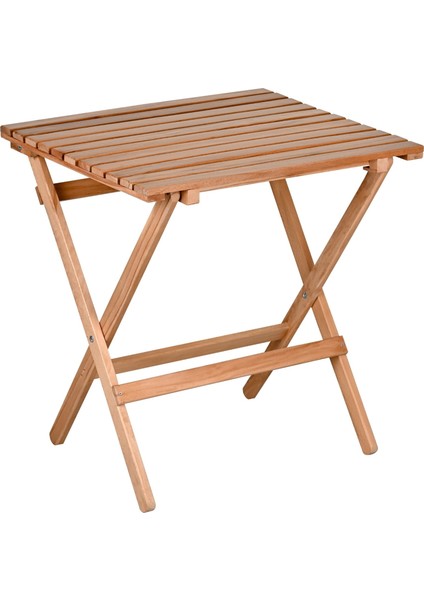 Ahşap Katlanır Puf Minderli 3 Lü Bistro Set Bahçe Takımı (Naturel-Yeşil)