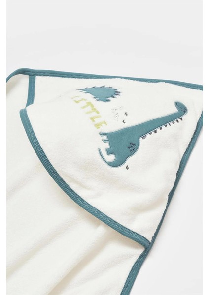 Little Dinosaur Gri Petrol Keseli Havlu Set %100 Organik (Pamuk 75X75CM) fiyatları