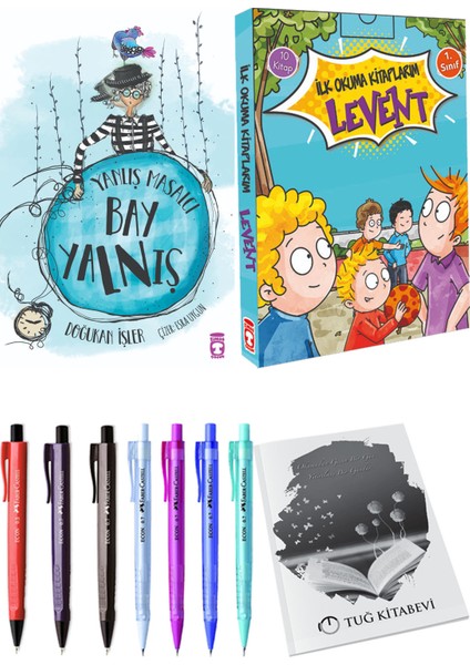 İlk Okuma Kitaplarım Levent 1 10 Kitap ve Yanlış Masalcı Bay Yalnış 2li Set