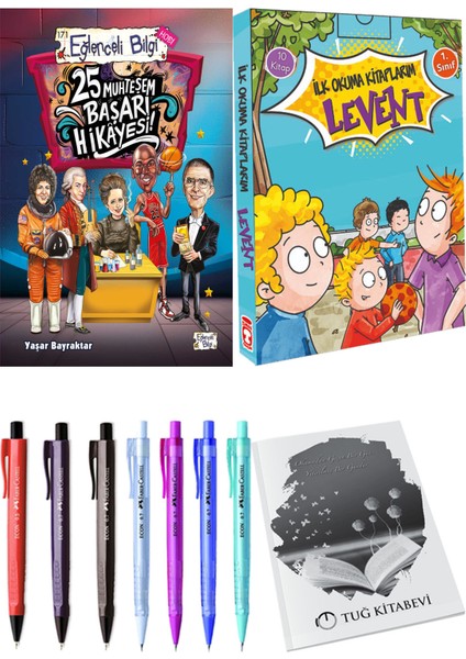 İlk Okuma Kitaplarım Levent 1 10 Kitap ve 25 Muhteşem Başarı Hikayesi 2li Set