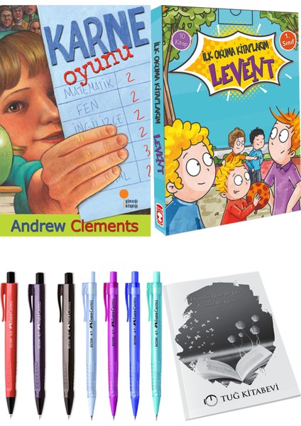 Ilk Okuma Kitaplarım Levent 1 10 Kitap ve Karne Oyunu 2li Set + Hediyeli