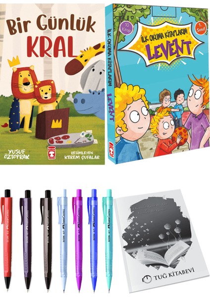 Ilk Okuma Kitaplarım Levent 1 10 Kitap ve Bir Günlük Kral 2li Set + Hediyeli