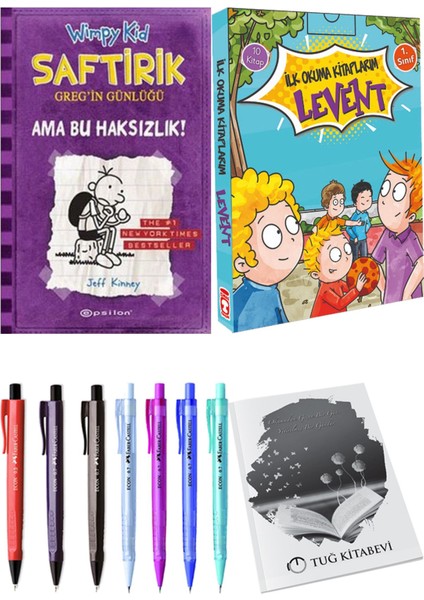 Ilk Okuma Kitaplarım Levent 1 10 Kitap ve Saftirik 5 Ama Bu Haksızlık! 2li Set + Hediyeli