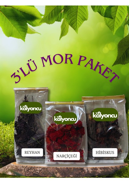 3'lü Mor Paket(Reyhan, Narçiçeği, Hibiskus)