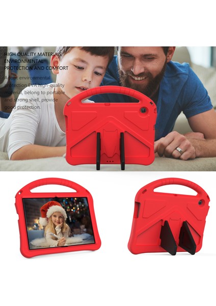 Anti-Şok Eva Kickstand Kılıfı, Kalem Yuvası Saplı Huawei Mediapad T3 10 9,6 Inç-Kırmızı (Yurt Dışından)