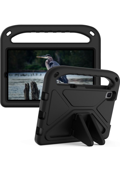 Kickstand Kolu Tasarımı Düz ​​renk Çizilmeye Dayanıklı Anti-Drop Eva Tablet Kılıf Kapak Için Huawei Mediapad M5 Lite 8-Siyah (Yurt Dışından)