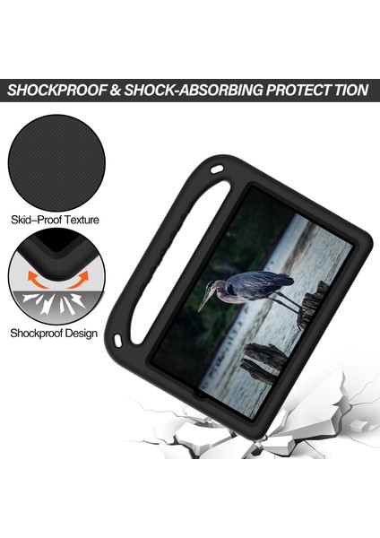 Kickstand Kolu Tasarımı Düz ​​renk Çizilmeye Dayanıklı Anti-Drop Eva Tablet Kılıf Kapak Için Huawei Mediapad M5 Lite 8-Siyah (Yurt Dışından)