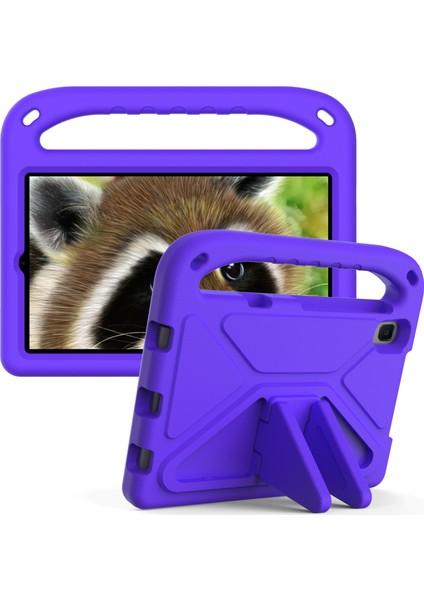 Kickstand Kolu Tasarımı Düz ​​renk Çizilmeye Dayanıklı Anti-Drop Eva Tablet Kılıf Kapak Için Huawei Mediapad M5 Lite 8-Mor (Yurt Dışından)