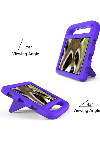 Kickstand Kolu Tasarımı Düz ​​renk Çizilmeye Dayanıklı Anti-Drop Eva Tablet Kılıf Kapak Için Huawei Mediapad M5 Lite 8-Mor (Yurt Dışından)