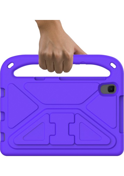 Kickstand Kolu Tasarımı Düz ​​renk Çizilmeye Dayanıklı Anti-Drop Eva Tablet Kılıf Kapak Için Huawei Mediapad M5 Lite 8-Mor (Yurt Dışından)