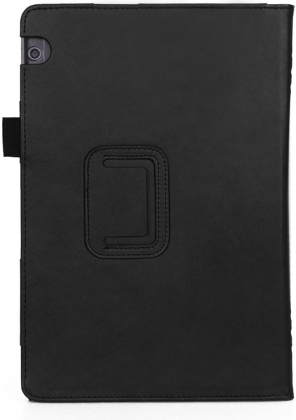 Huawei Mediapad T5 10 Için Pu Deri Akıllı Kılıf/kart Yuvaları/stant/el Kayışı-Siyah (Yurt Dışından)