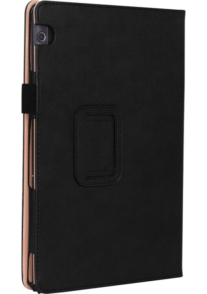 Huawei Mediapad T5 10 Için Pu Deri Akıllı Kılıf/kart Yuvaları/stant/el Kayışı-Siyah (Yurt Dışından)
