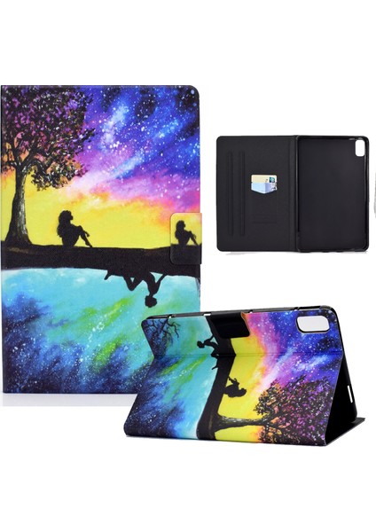 Tam Koruma Darbeye Dayanıklı Desen Baskı Deri Tablet Kılıfı Huawei Matepad 10.4(2020)/(2022)/HONOR V6-Starry Sky Için Standlı (Yurt Dışından)