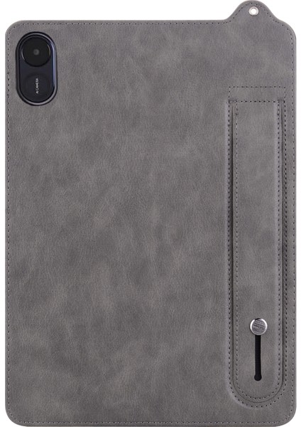 Honor Pad X8A Kılıf El Kayışı Kickstand Deri Tablet Kapağı-Gri (Yurt Dışından)