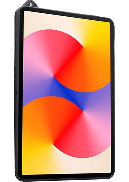 Honor Pad X8A Kılıf El Kayışı Kickstand Deri Tablet Kapağı-Siyah (Yurt Dışından)