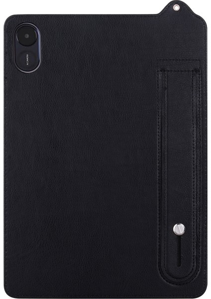 Honor Pad X8A Kılıf El Kayışı Kickstand Deri Tablet Kapağı-Siyah (Yurt Dışından)