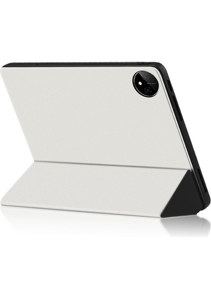 Huawei Matepad Pro 11(2024)PU Deri Kılıf Otomatik Uyandırma/uyku Üç Katlı Stand Tablet Kapağı-Beyaz (Yurt Dışından)