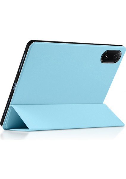 Honor Pad 9 Pro Kılıf Pu Deri Tpu Geri Tam Koruma Üç Katlı Stand Tablet Kapak-Mavi (Yurt Dışından)