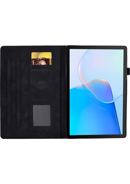 Huawei Matepad Se Için 10.4 Inç Aşk Kalp Baskılı Pu Deri Kapak Çevirin Kart Sahibinin Koruyucu Kılıf-Siyah (Yurt Dışından)