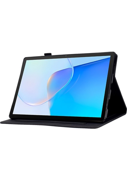 Huawei Matepad Se Için 10.4 Inç Aşk Kalp Baskılı Pu Deri Kapak Çevirin Kart Sahibinin Koruyucu Kılıf-Siyah (Yurt Dışından)
