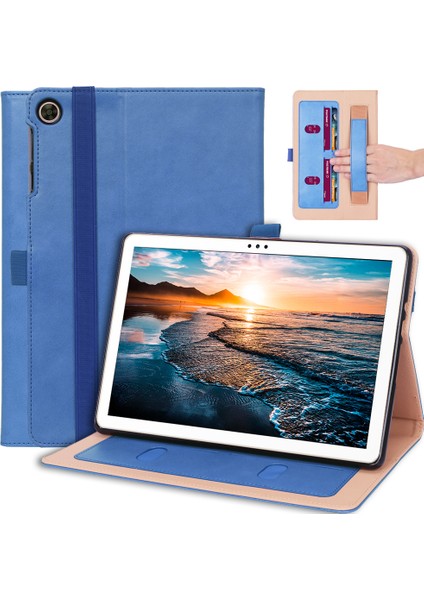 WY-2099 Huawei Matepad T10S-MAVI Için Iş Tarzı Deri Tablet Kılıfı (Yurt Dışından)