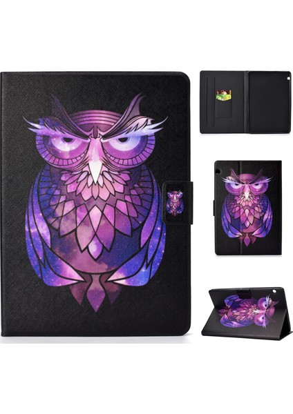Huawei Mediapad T3 10-Owl Için Desenli Pu Deri Tablet Kabı (Kart Tutucu Standı) (Yurt Dışından)