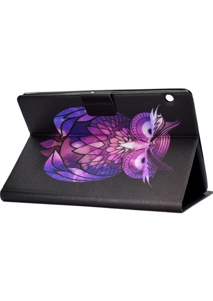 Huawei Mediapad T3 10-Owl Için Desenli Pu Deri Tablet Kabı (Kart Tutucu Standı) (Yurt Dışından)