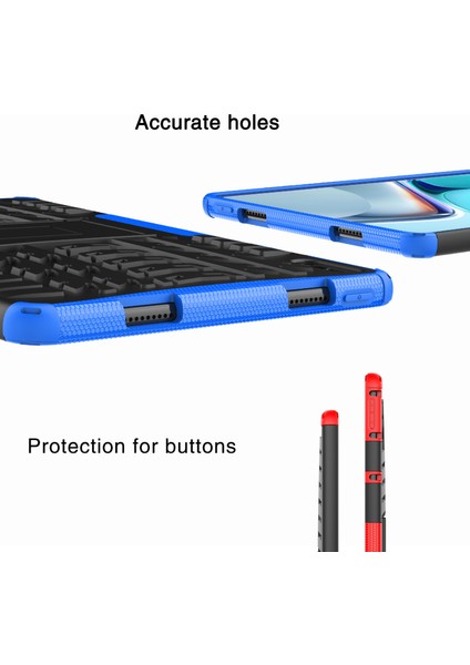 Lastik Doku Tasarımı Pc+Tpu Kickstand Hibrit Tablet Kılıfı Huawei Matepad 11(2021)-KIRMIZI (Yurt Dışından)