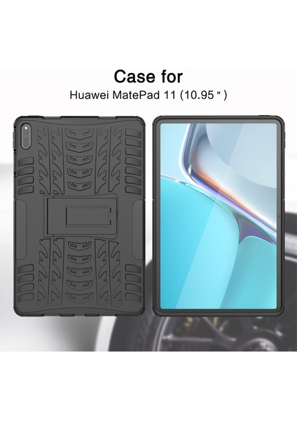 Lastik Doku Tasarımı Pc+Tpu Kickstand Hibrit Tablet Kılıfı Huawei Matepad 11(2021)-TURUNCU (Yurt Dışından)