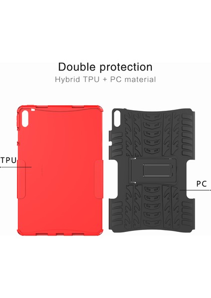 Lastik Doku Tasarımı Pc+Tpu Kickstand Hibrit Tablet Kılıfı Huawei Matepad 11(2021)-TURUNCU (Yurt Dışından)