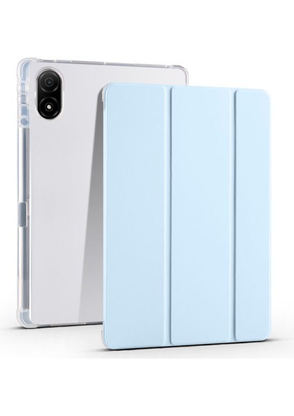 Honor Pad V8 Pro Üç Katlı Stand Tablet Kılıfı Pu Deri Şeffaf Tpu Geri Kalem Tutucu ile Akıllı Kapak-Bebek Mavisi (Yurt Dışından)