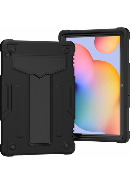 Darbeye Dayanıklı Katlanır Kickstand Silikon + Pc Tablet Hibrit Kılıf Huawei Mediapad T5 10.1-Siyah (Yurt Dışından)