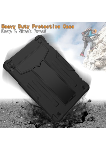 Darbeye Dayanıklı Katlanır Kickstand Silikon + Pc Tablet Hibrit Kılıf Huawei Mediapad T5 10.1-Siyah (Yurt Dışından)