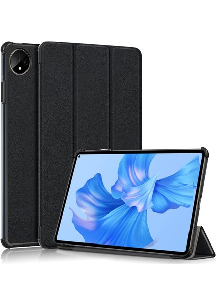 Huawei Matepad Pro 11 (2022) Için Koruyucu Kılıf Pu Deri Düz Renk Folyo Kapak Çevirin Üç Katlı Stand Tablet Koruyucu, Otomatik Uyandırma/uyku-Siyah (Yurt Dışından)