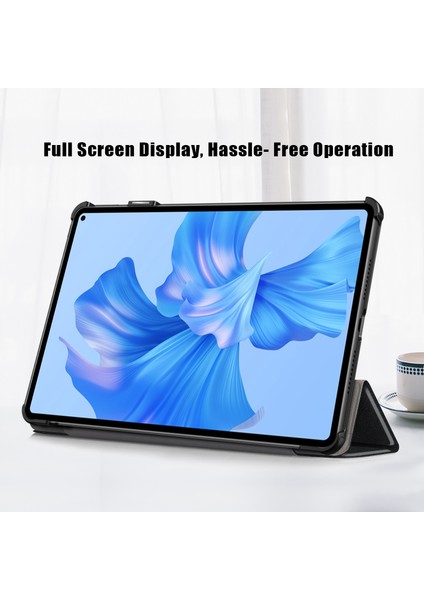 Huawei Matepad Pro 11 (2022) Için Koruyucu Kılıf Pu Deri Düz Renk Folyo Kapak Çevirin Üç Katlı Stand Tablet Koruyucu, Otomatik Uyandırma/uyku-Siyah (Yurt Dışından)